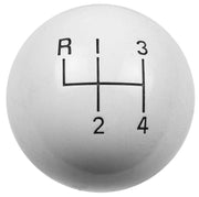 Hurst Shift Knob, Round, Plastic, White, 4-Speed Pattern, Manual Transmission, Each (HU1637626)