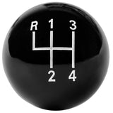 Hurst Shift Knob, Plastic, Black, 4 Speed, Logo, 3/8 in.-16, Each (HU1637627)