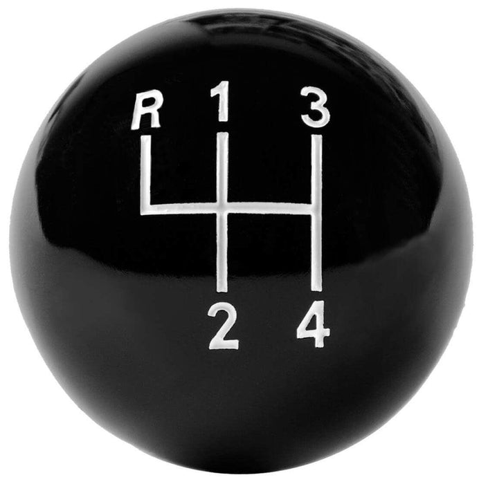 Hurst Shift Knob, Plastic, Black, 4 Speed, Logo, 3/8 in.-16, Each (HU1637627)