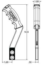 Hurst Shifter Stick, Nitro Stick 2, Lay Back Type, Aluminium, Clear Anodised, 8.75 in. Length, Manual, Each (HU5381000)