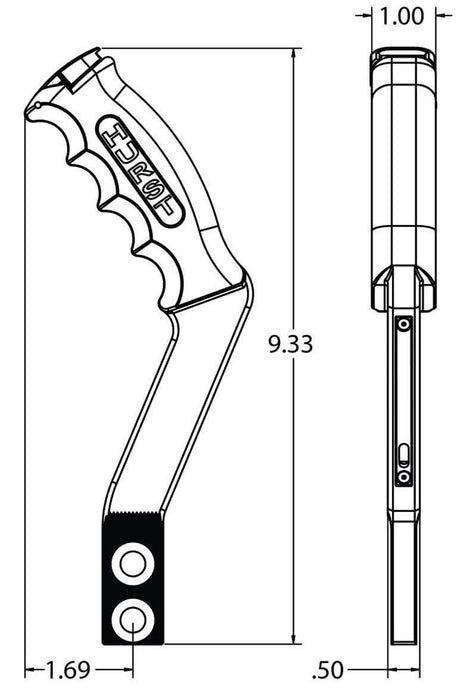 Hurst Shifter Stick, Nitro Stick 2, Lay Back Type, Aluminium, Clear Anodised, 8.75 in. Length, Manual, Each (HU5381000)