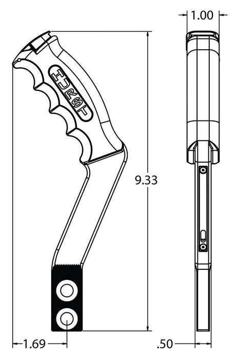 Hurst Shifter Stick, Nitro Stick 2, Lay Back Type, Aluminium, Black Anodised, 8.75 in. Length, Manual, Each (HU5381001)