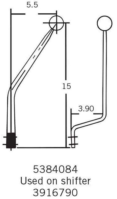 Hurst Replacement Shifter Stick, Steel, Chrome, 15.00 in. Long, 3/8 in.-16 Thread, Each (HU5384084)