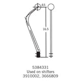 Hurst Replacement Shifter Stick, Steel, Chrome, 16.50 in. Long, 3/8 in.-16 Thread, Each (HU5384331)