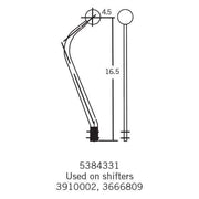 Hurst Replacement Shifter Stick, Steel, Chrome, 16.50 in. Long, 3/8 in.-16 Thread, Each (HU5384331)
