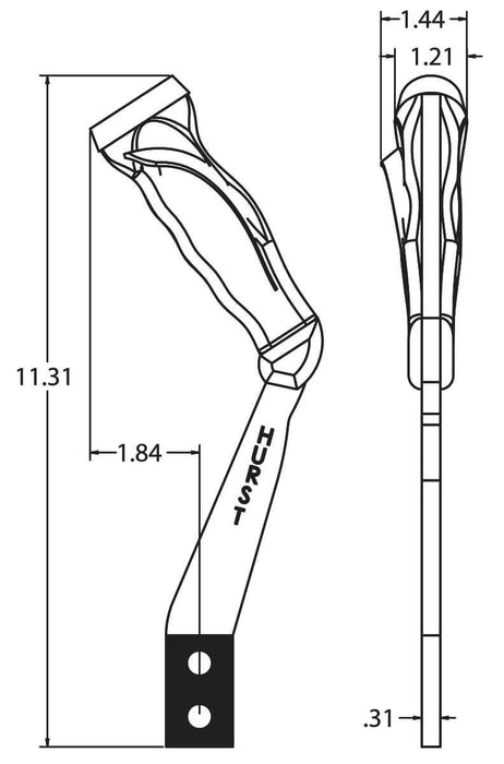 Hurst Replacement Shifter Stick, Steel, Chrome, Pistol Grip, For Dodge, For Plymouth , Each (HU5388575)