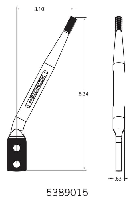 Hurst Shifter Stick, Competition Plus, Round, Lay Back, Steel, Chrome, 8.240 in. Length, Each (HU5389015)