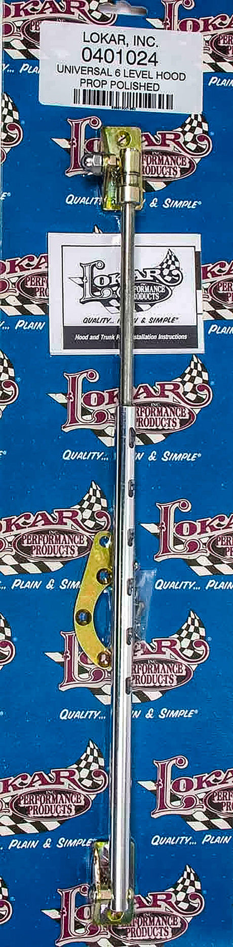 Lokar Adjustable 6 Level Hood and Trunk Prop - Polished (LK-0401024) LK-0401024