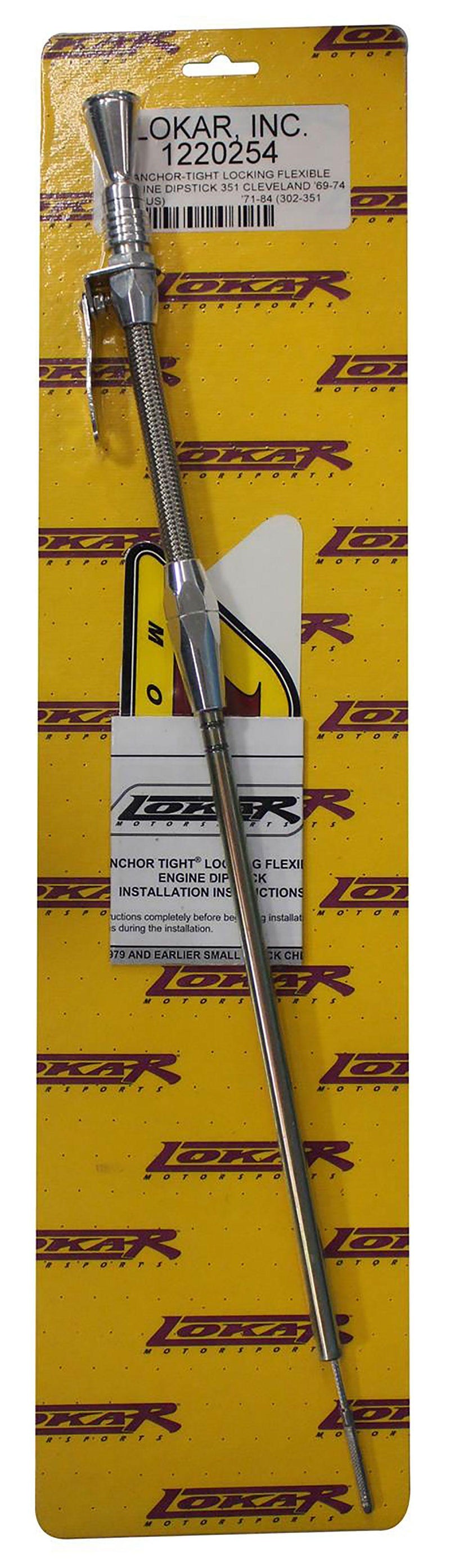 Lokar Anchor-Tight Lock Flex Engine Dipstick - Polished (LK-1220254) LK-1220254