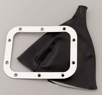 Lokar Rectangular Floor Mount Shifter Boot with Ring (LK-70-FMB)