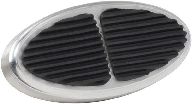 Lokar Mni Oval Brake Pad with Rubber - Brushed Billet Aluminium (LK-BAG-6106) LK-BAG-6106