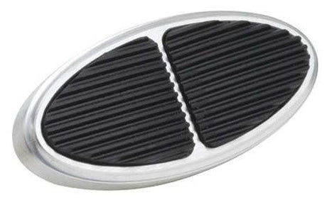 Lokar Standard Oval Brake Pad with Rubber - Brushed Billet Aluminium (LK-BAG-6107) LK-BAG-6107