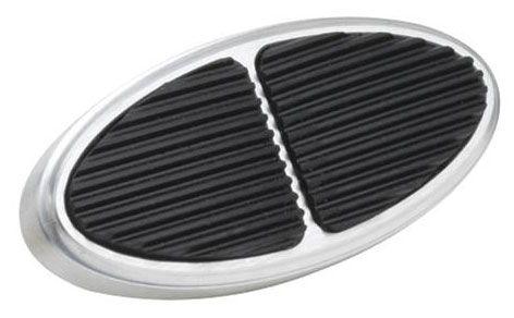 Lokar Standard Oval Brake Pad with Rubber - Brushed Billet Aluminium (LK-BAG-6107) LK-BAG-6107