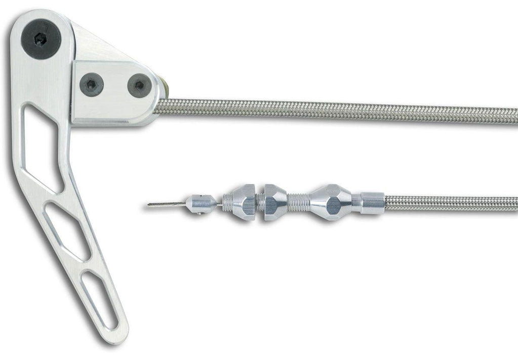 Lokar Bonnet Release Cable Kit Braided Stainless Steel Housing - Brushed (LK-HR-1100HT)