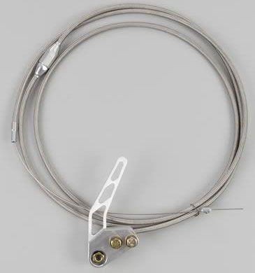 Lokar Bonnet Release Cable Kit Braided Stainless Steel Housing - Brushed (LK-HR-1100HT)