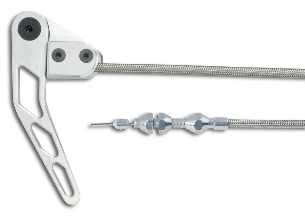 Lokar Bonnet Release Cable Kit (Right Hand) Braided Stainless Steel Housing - Brushed (LK-HR1100HT-RH)