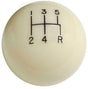 Lokar 5-Speed Ivory 2" Gear Knob 3/8-24 & 3/8-16 Thread (LK-SK-6872) LK-SK-6872