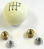 Lokar 6-Speed Ivory 2" Gear Knob 3/8-24 & 3/8-16 Thread (LK-SK-6873) LK-SK-6873