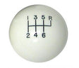 Lokar 6-Speed White 2" Gear Knob 3/8-24 & 3/8-16 Thread (LK-SK-6875) LK-SK-6875