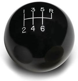 Lokar 6-Speed Black 2" Gear Knob 3/8-24 & 3/8-16 Thread (LK-SK-6877) LK-SK-6877