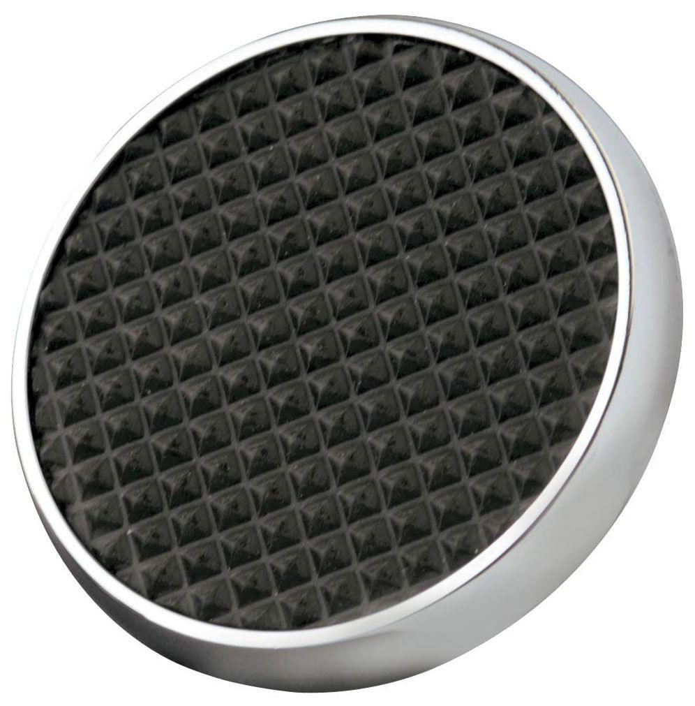 Lokar Round Steel Brake/Clutch Pad with Rubber - Chromed (LK-SPO-6071) LK-SPO-6071