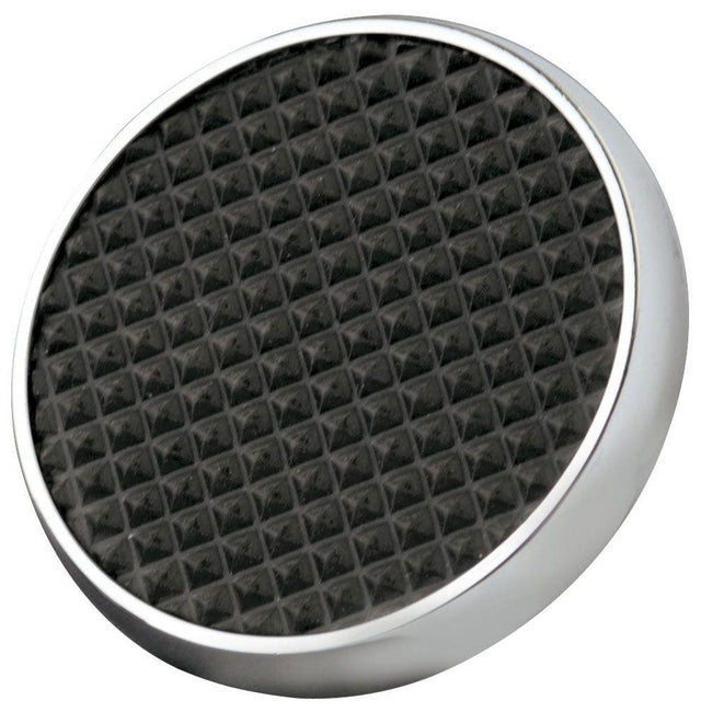 Lokar Round Steel Brake/Clutch Pad with Rubber - Chromed (LK-SPO-6071) LK-SPO-6071