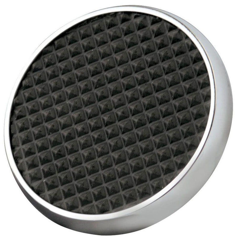 Lokar Round Steel Brake/Clutch Pad with Rubber - Chromed (LK-SPO-6071) LK-SPO-6071