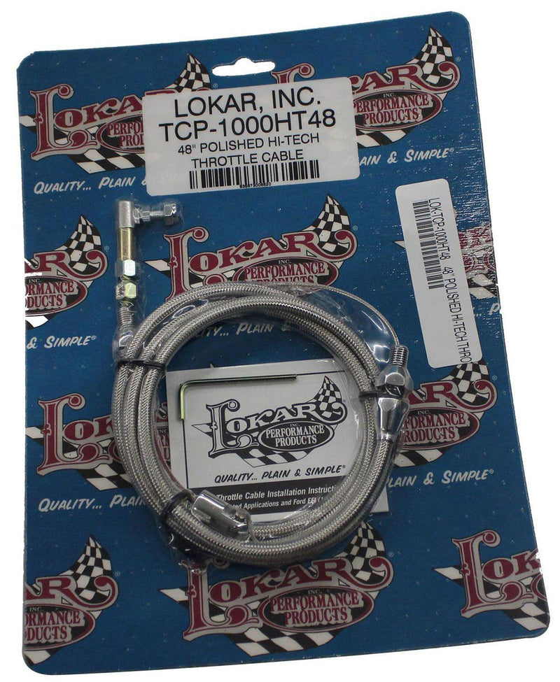 Lokar 48" Universal Polished Hi-Tech Accelerator Cable (LK-TCP-1000HT48) LK-TCP-1000HT48