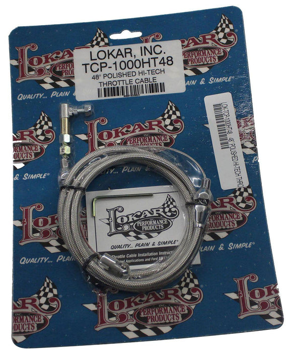 Lokar 48" Universal Polished Hi-Tech Accelerator Cable (LK-TCP-1000HT48)