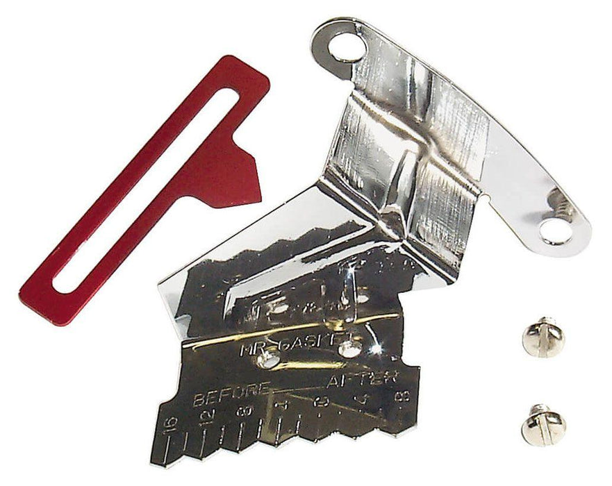 MRG Mr Gasket 8" Chrome Plated Timing Tab with Adjustable Pointer (MG4599)