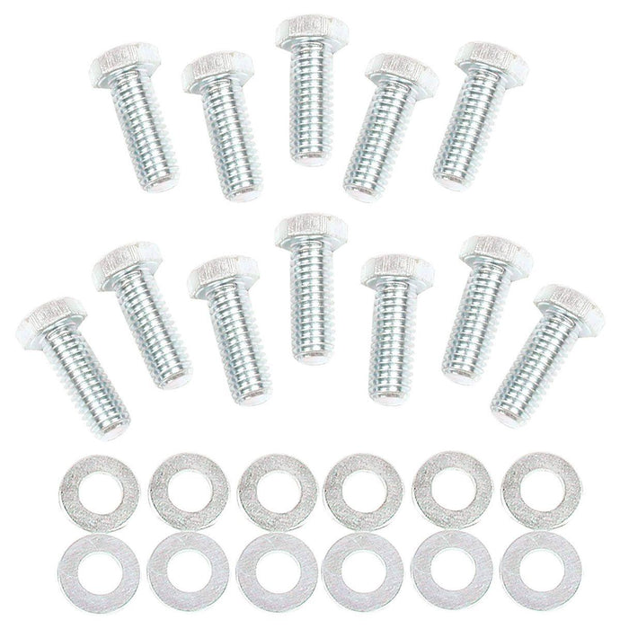 MRG Mr Gasket Intake Manifold Bolts & Washers 3/8"-16 x 1" Hex Head (12pk) (MG955)