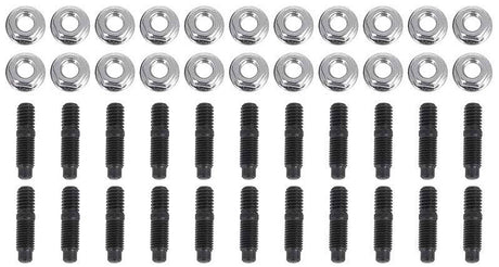 Milodon Oil Pan Stud Kit with Hex Nuts, Black Oxide (MI81305)