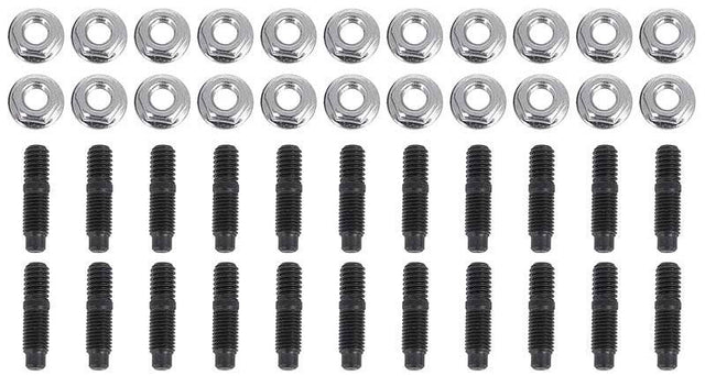 Milodon Oil Pan Stud Kit with Hex Nuts, Black Oxide (MI81305)