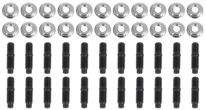 Milodon Oil Pan Stud Kit with Hex Nuts, Black Oxide (MI81305)