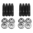 Milodon Valve Cover Stud Kit with Hex Nuts, Black Oxide (MI85376)