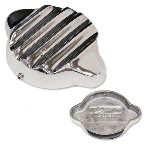 Mooneyes Polished Finned Alloy Radiator Cap Cover (MNAA21450S) MNAA21450S