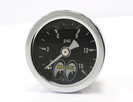 Mooneyes 1-1/2" Fuel Press Gauge 0-15 PSI (MNMPG110LF) MNMPG110LF