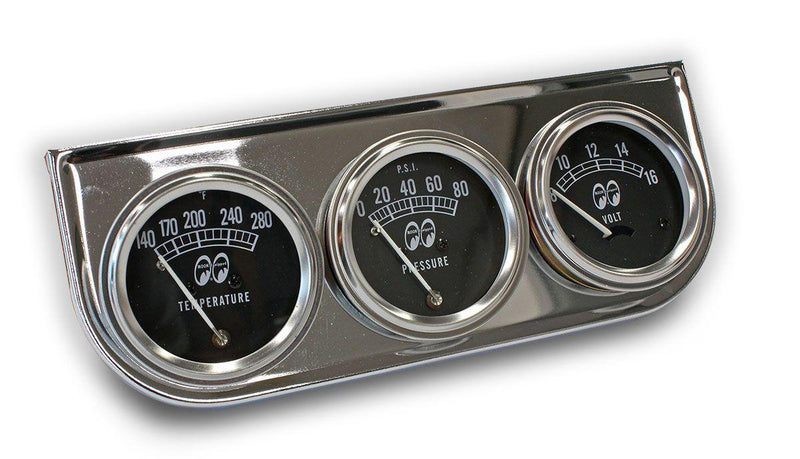 Mooneyes Chrome Triple Gauge Set (MNMPG5030) MNMPG5030