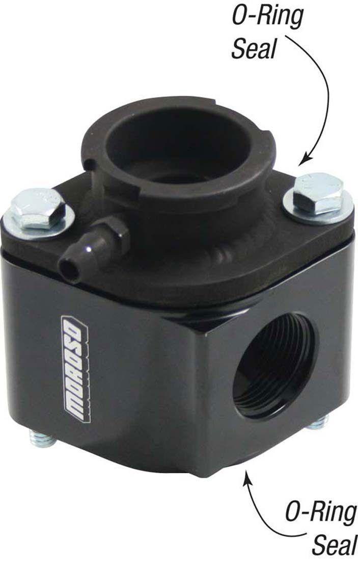 Moroso Billet Aluminium Filler Neck Manifold Housing - Black Anodised (MO63424) MO63424