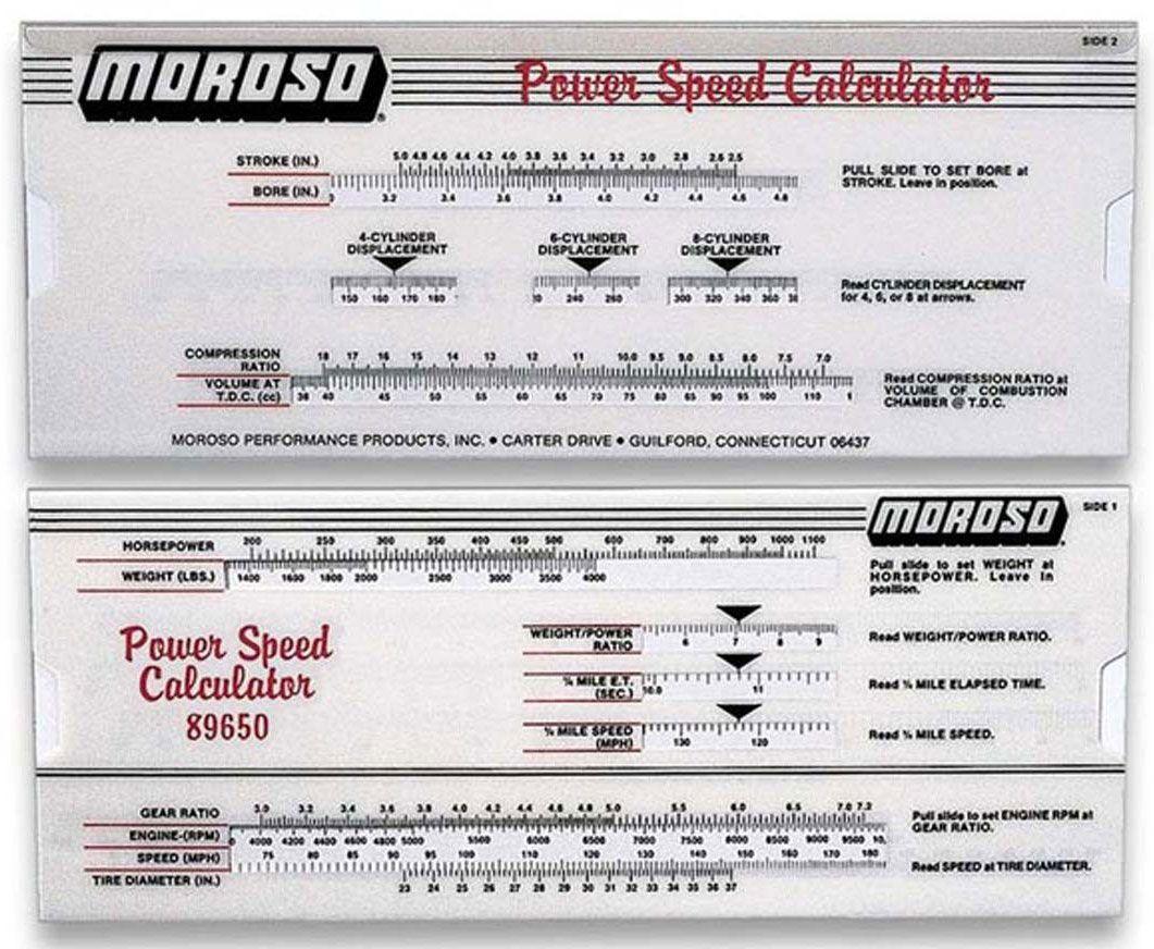 Moroso Power-Speed Calculator (MO89650) MO89650