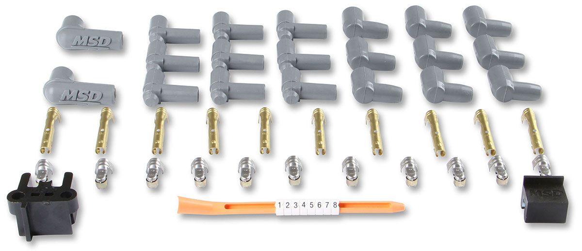 MSD UNIVERSAL RED 90 DEG SPARK PLUG LEADS POINTS & HEI SUPER CONDUCTOR MSD 31239 (MSD31239)