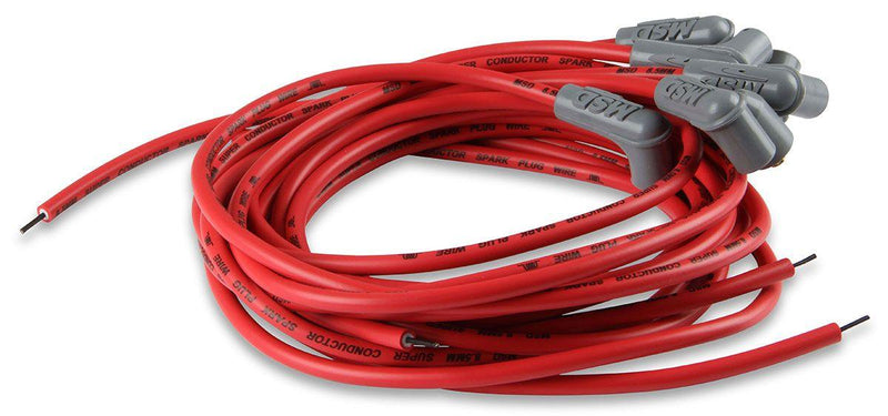 MSD UNIVERSAL RED 90 DEG SPARK PLUG LEADS POINTS & HEI SUPER CONDUCTOR MSD 31239 (MSD31239)