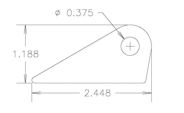 Meziere Straight Flat Tabs with 3/8&quot Hole, 3/4" Height, .187" (MZCT11018B)