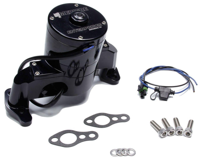 Meziere Small Block Chev Electric Water Pump, Black Finish (MZWP101SHD) MZWP101SHD