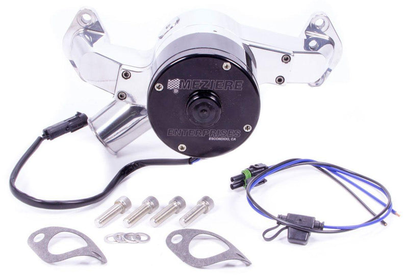 Meziere Small Block Chev Electric Water Pump, Polished Finish (MZWP101UHD) MZWP101UHD