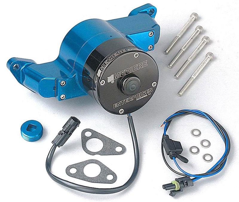 Meziere Small Block Ford Electric Water Pump, Blue Finish (MZWP111BHD) MZWP111BHD