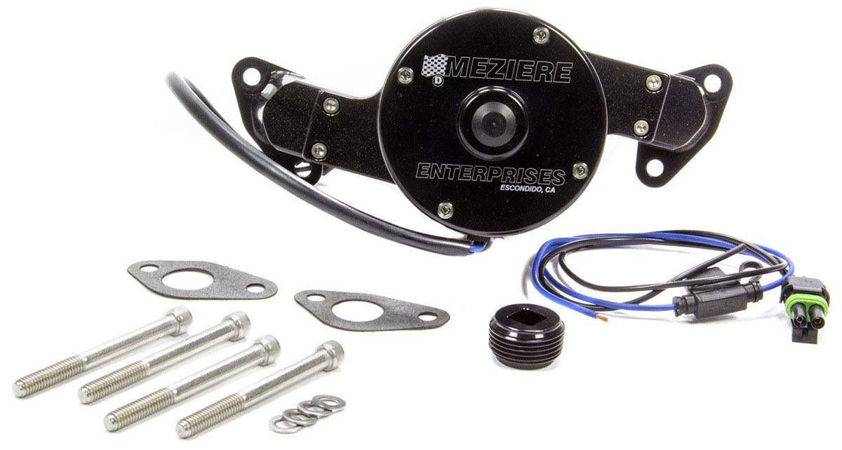 Meziere Small Block Ford Electric Water Pump, Black Finish (MZWP111SHD)