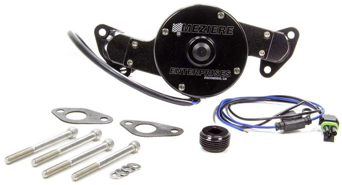 Meziere Small Block Ford Electric Water Pump, Black Finish (MZWP111S)