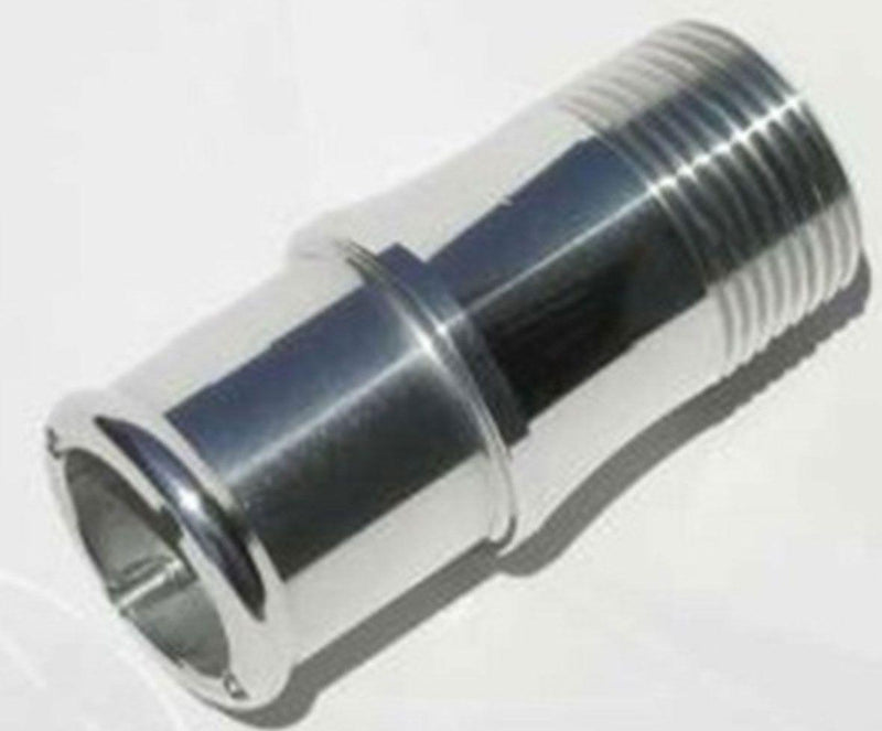 Meziere Inlet fitting, for 100 series electric water pumps, Polished Finish (MZWP1125U) MZWP1125U