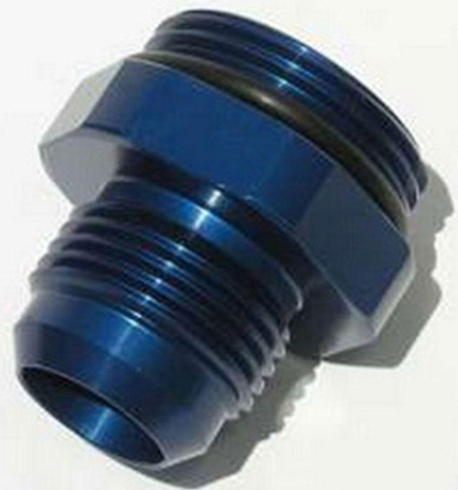 Meziere Water Pump Fitting, #16AN O-Ring to #12AN Flare, Blue Finish (MZWP16012B)